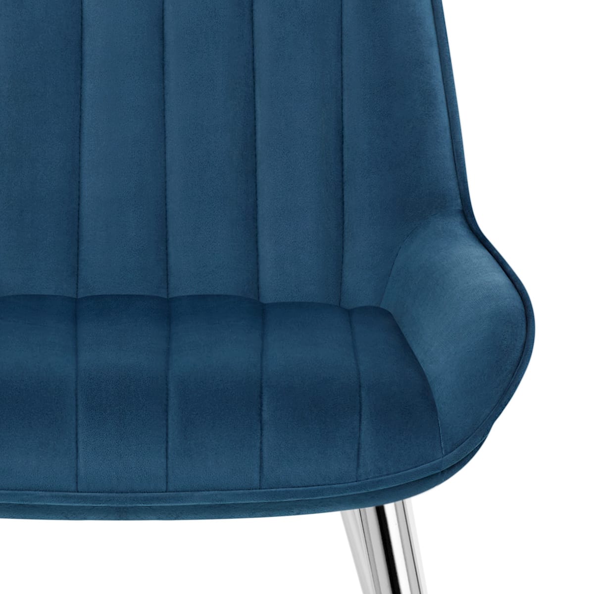 Sedia Velluto Cromata - Mustang Blu Scuro