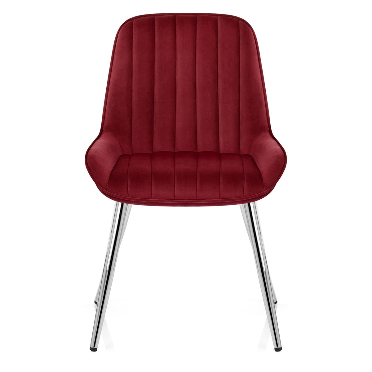 Samt Esszimmerstuhl Chrom - Mustang Rot