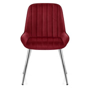 Sedia Velluto Cromata - Mustang Rosso
