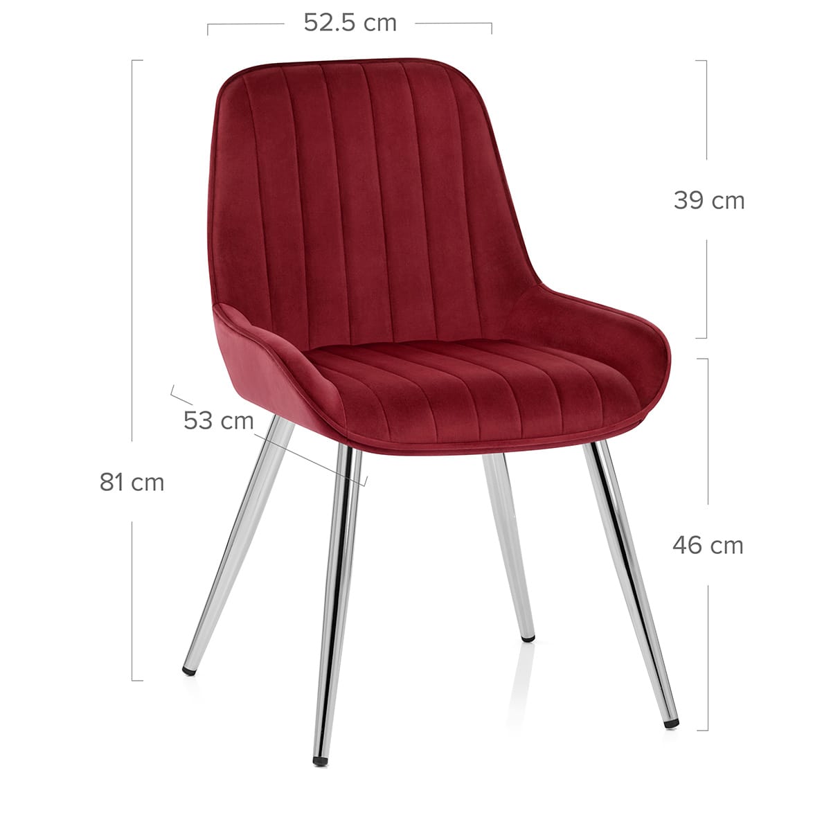 Sedia Velluto Cromata - Mustang Rosso