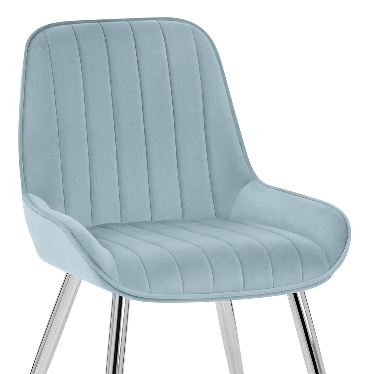 Sedia Velluto Cromata - Mustang Blu