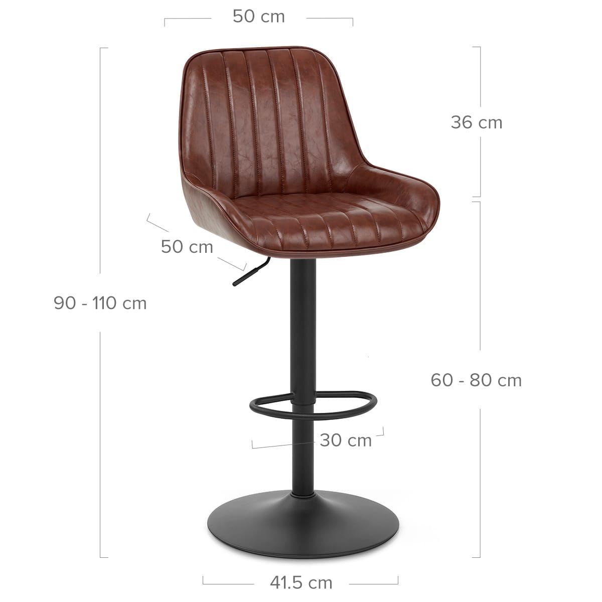 Sgabello Ecopelle - Mustang Marrone