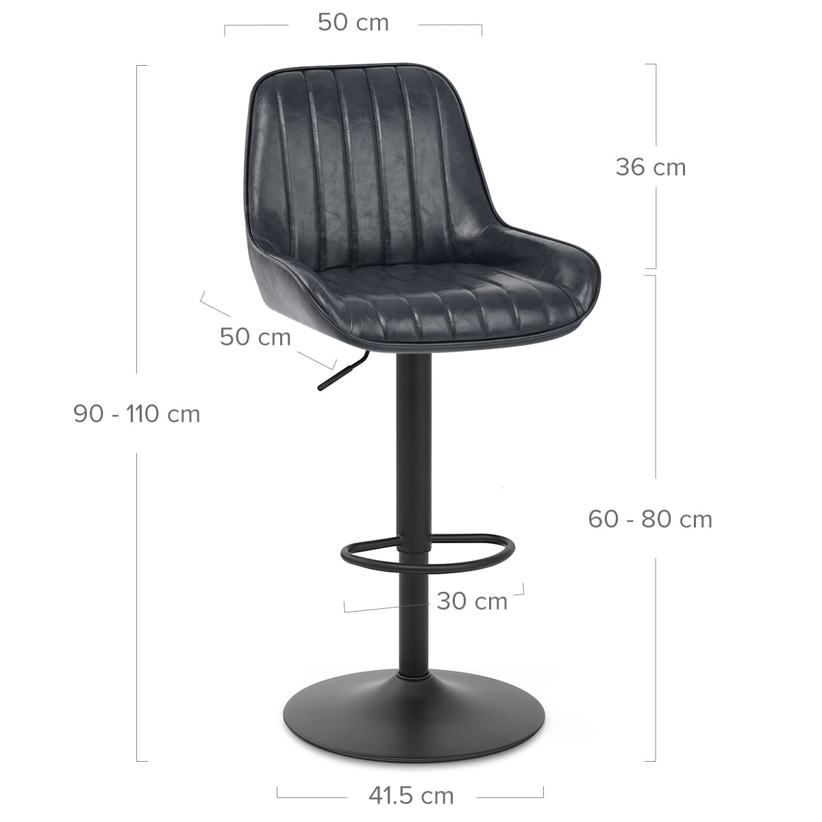 Sgabello Ecopelle - Mustang Blu Scuro