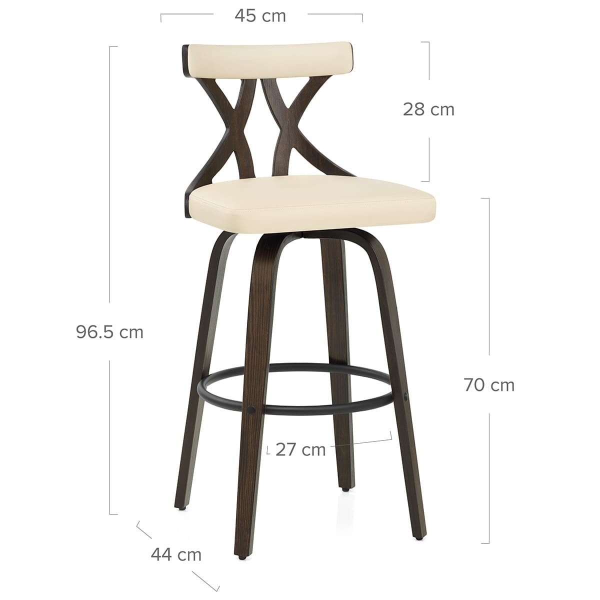 Barhocker Kunstleder Walnuss - Nash Beige