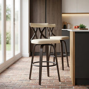 Barhocker Kunstleder Walnuss - Nash Beige