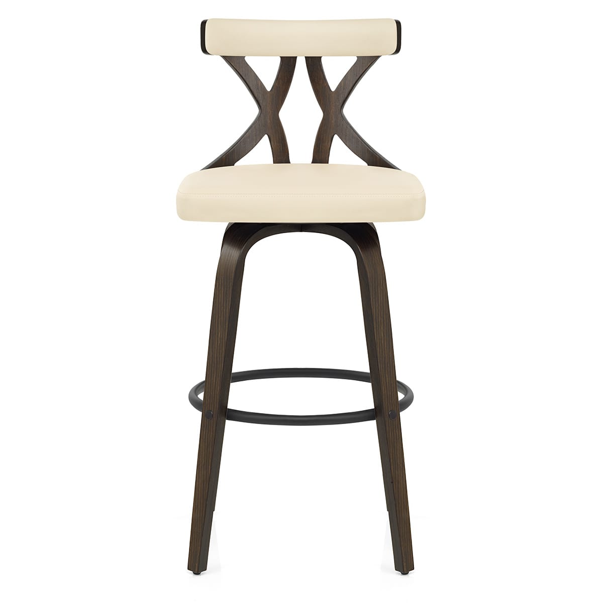 Barhocker Kunstleder Walnuss - Nash Beige
