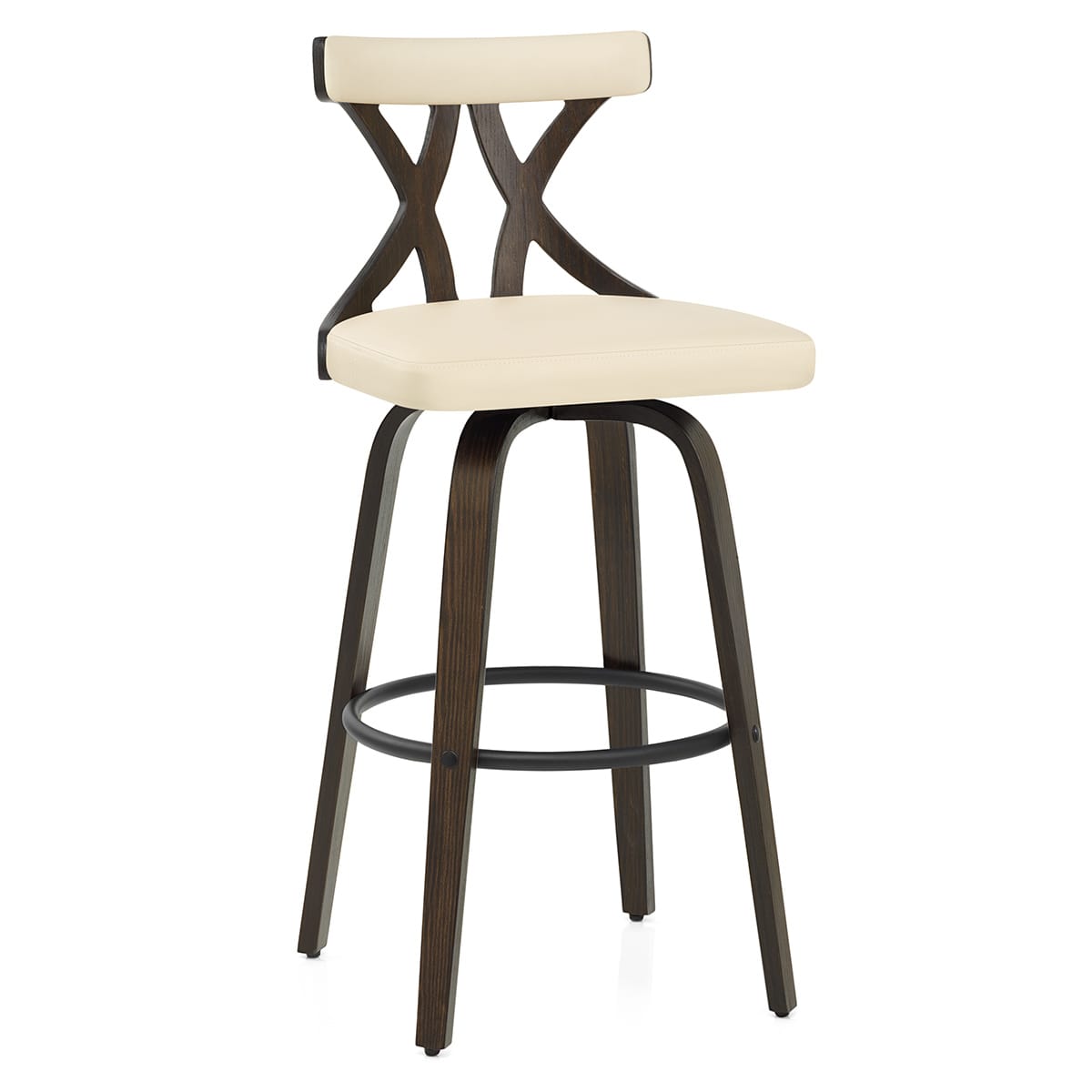 Barhocker Kunstleder Walnuss - Nash Beige