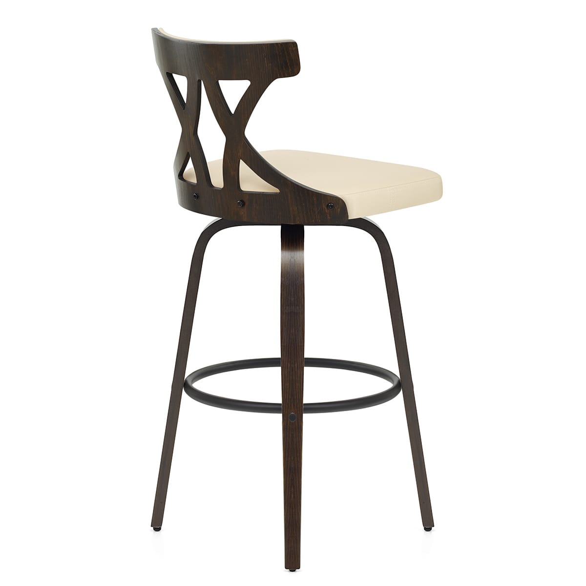 Barhocker Kunstleder Walnuss - Nash Beige