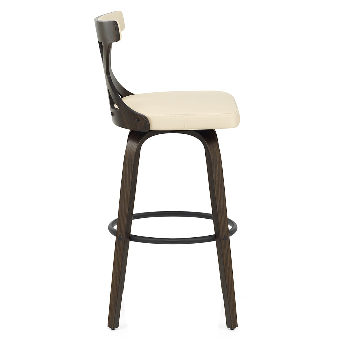 Barhocker Kunstleder Walnuss - Nash Beige