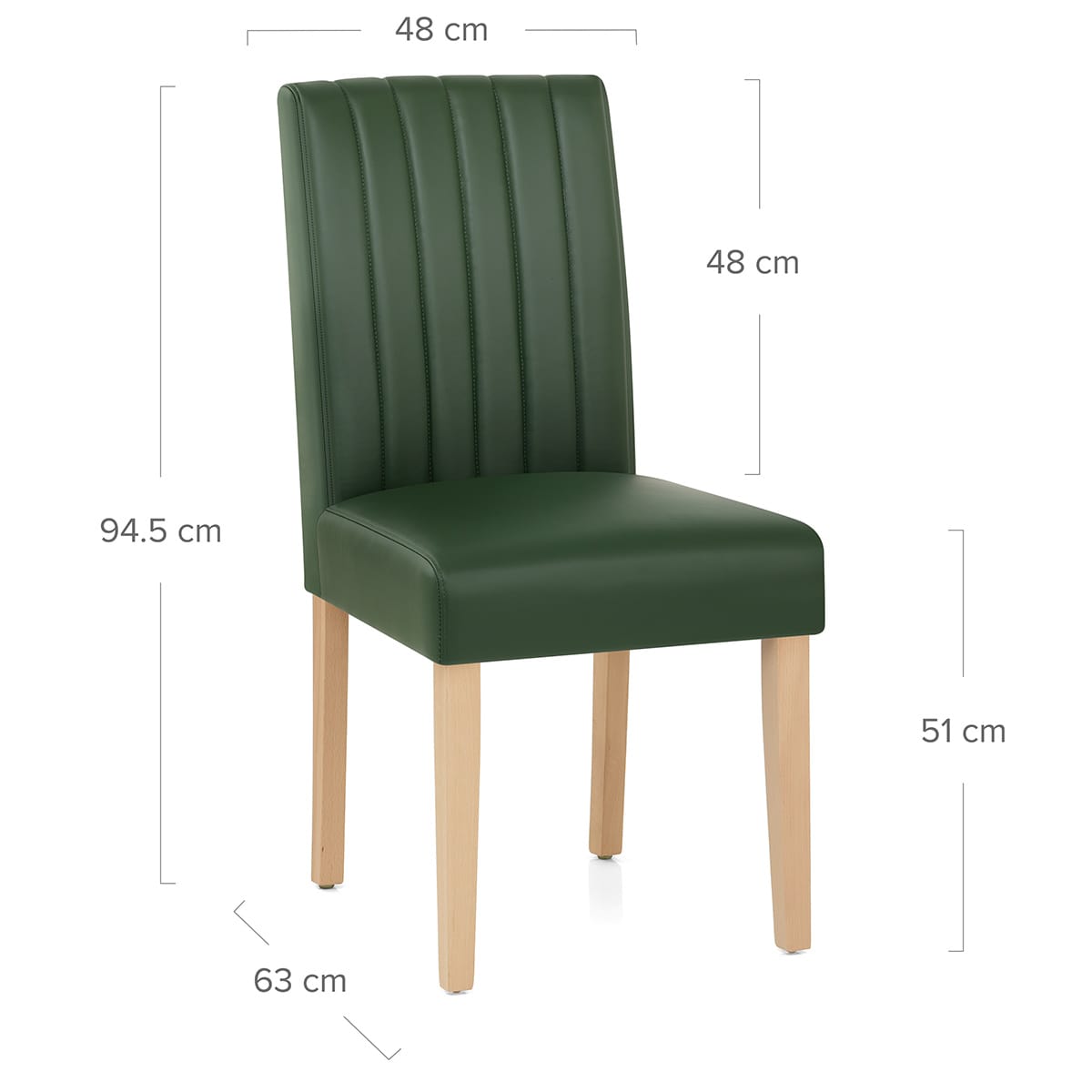 Silla Vera Pelle - Newbury Verde