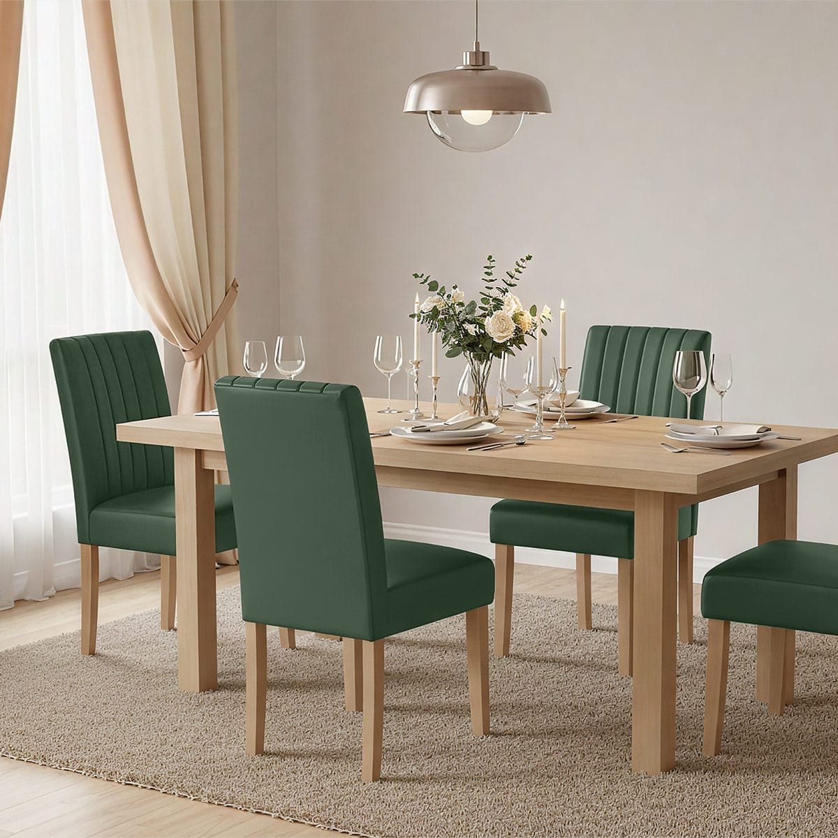Silla Vera Pelle - Newbury Verde