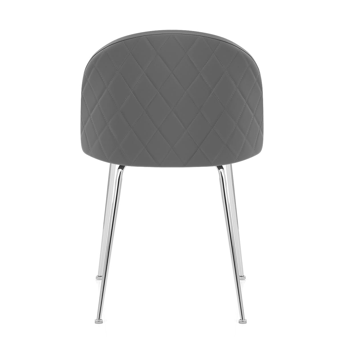 Sedia da pranzo Ecopelle Cromata - Novello Grigio scuro