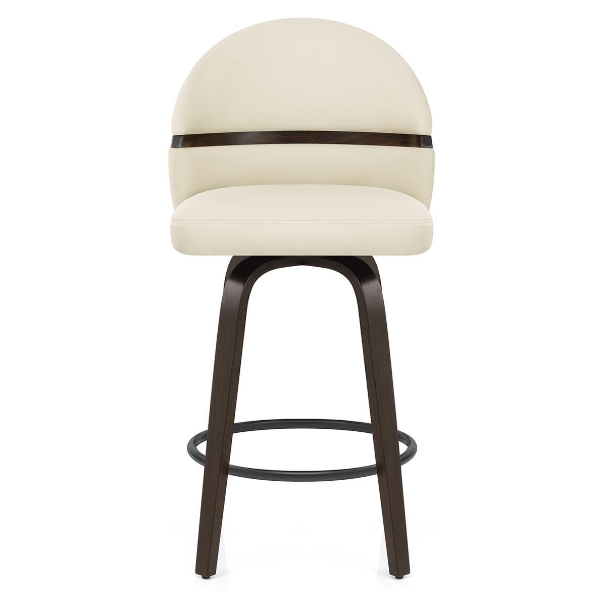 Echtleder Barhocker Walnuss - Odessa Beige