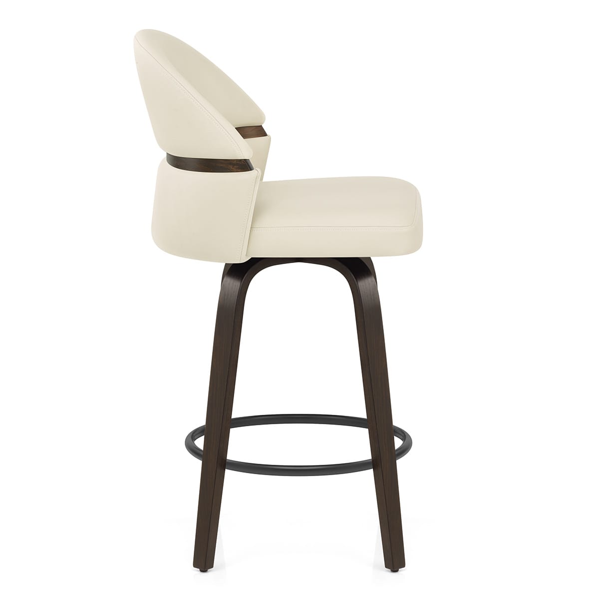 Echtleder Barhocker Walnuss - Odessa Beige