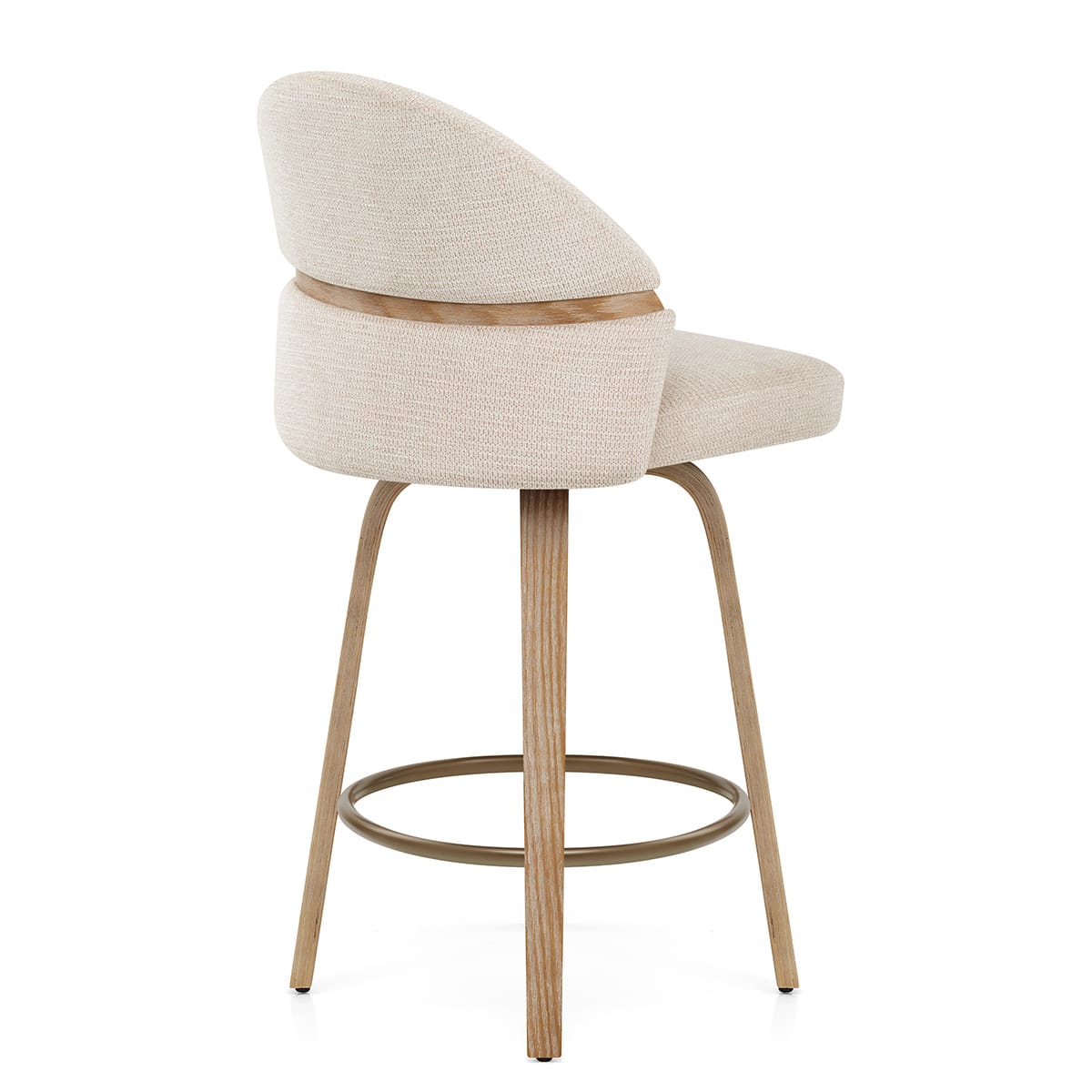 Stoff Barhocker Holz - Odessa Beige