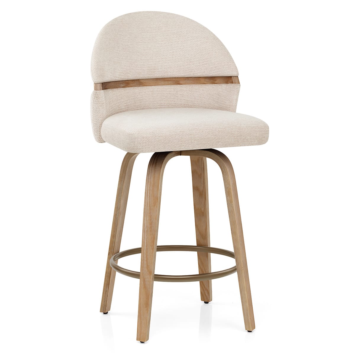 Stoff Barhocker Holz - Odessa Beige