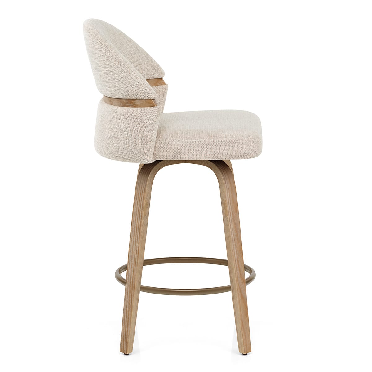 Stoff Barhocker Holz - Odessa Beige