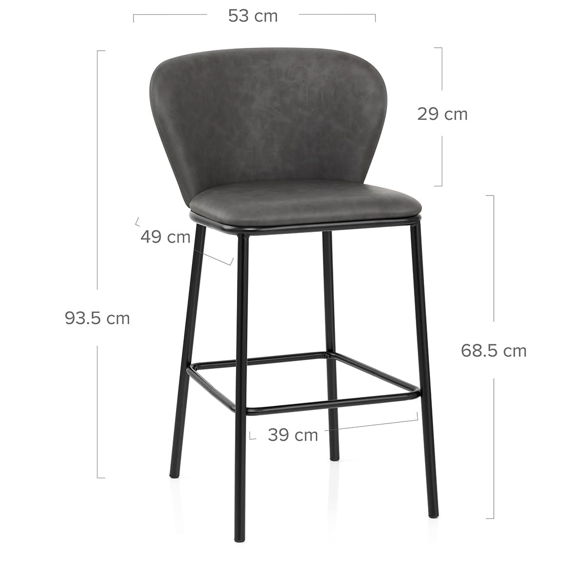 Sgabello Ecopelle - Odette Grigio scuro
