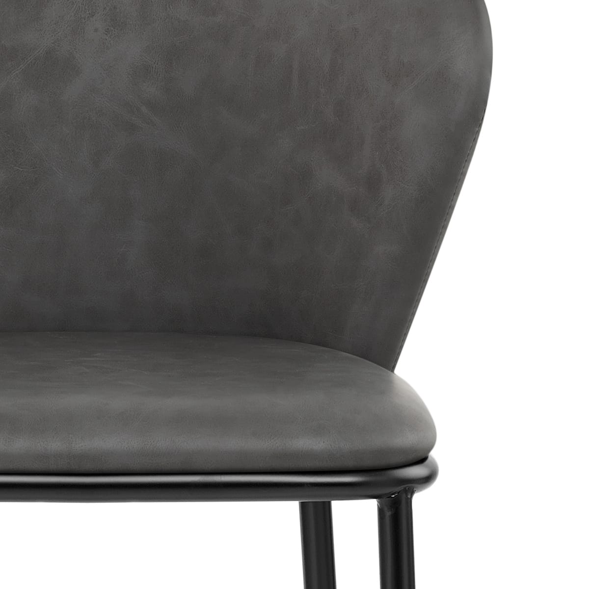 Sgabello Ecopelle - Odette Grigio scuro
