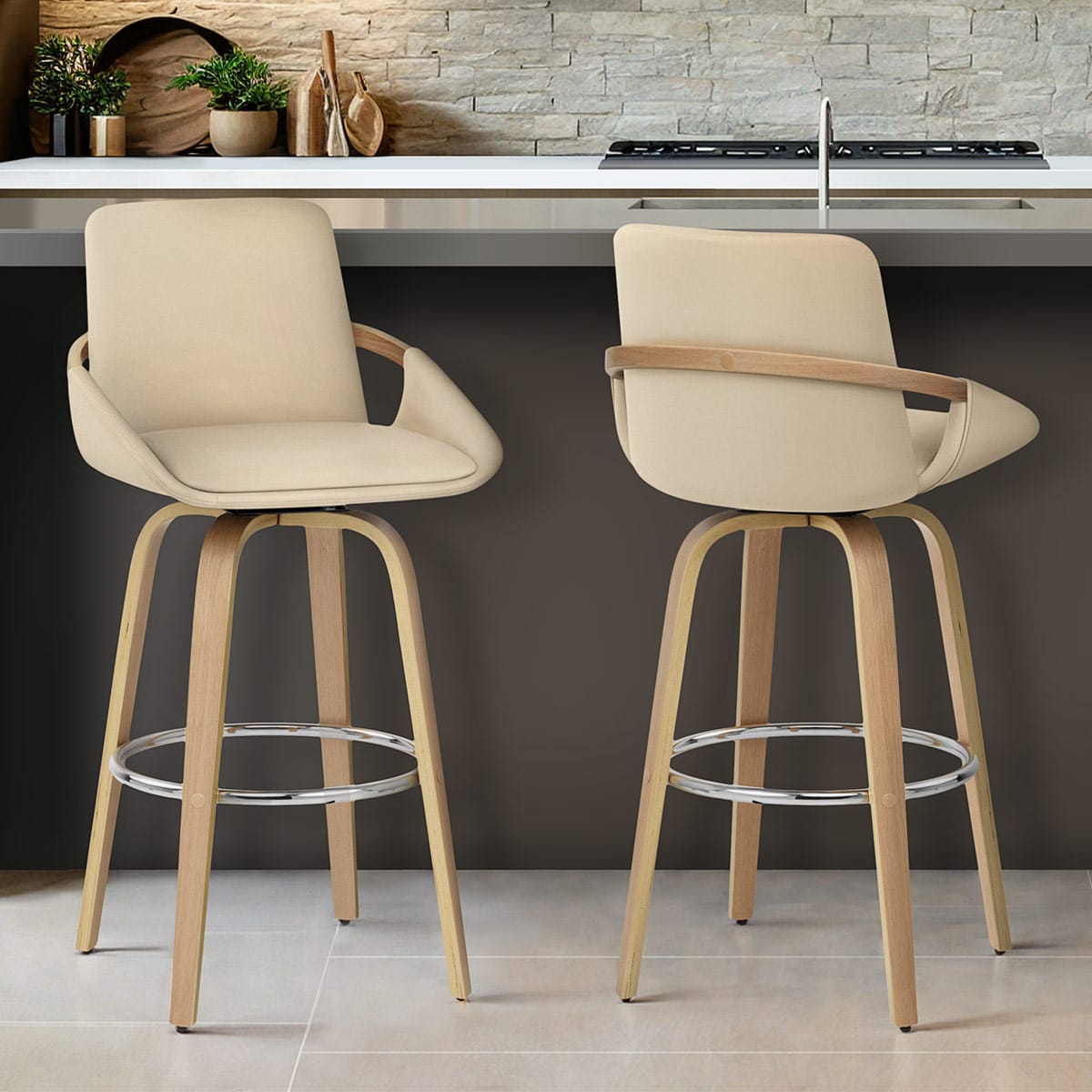 Kunstleder Barhocker - Ohio Beige