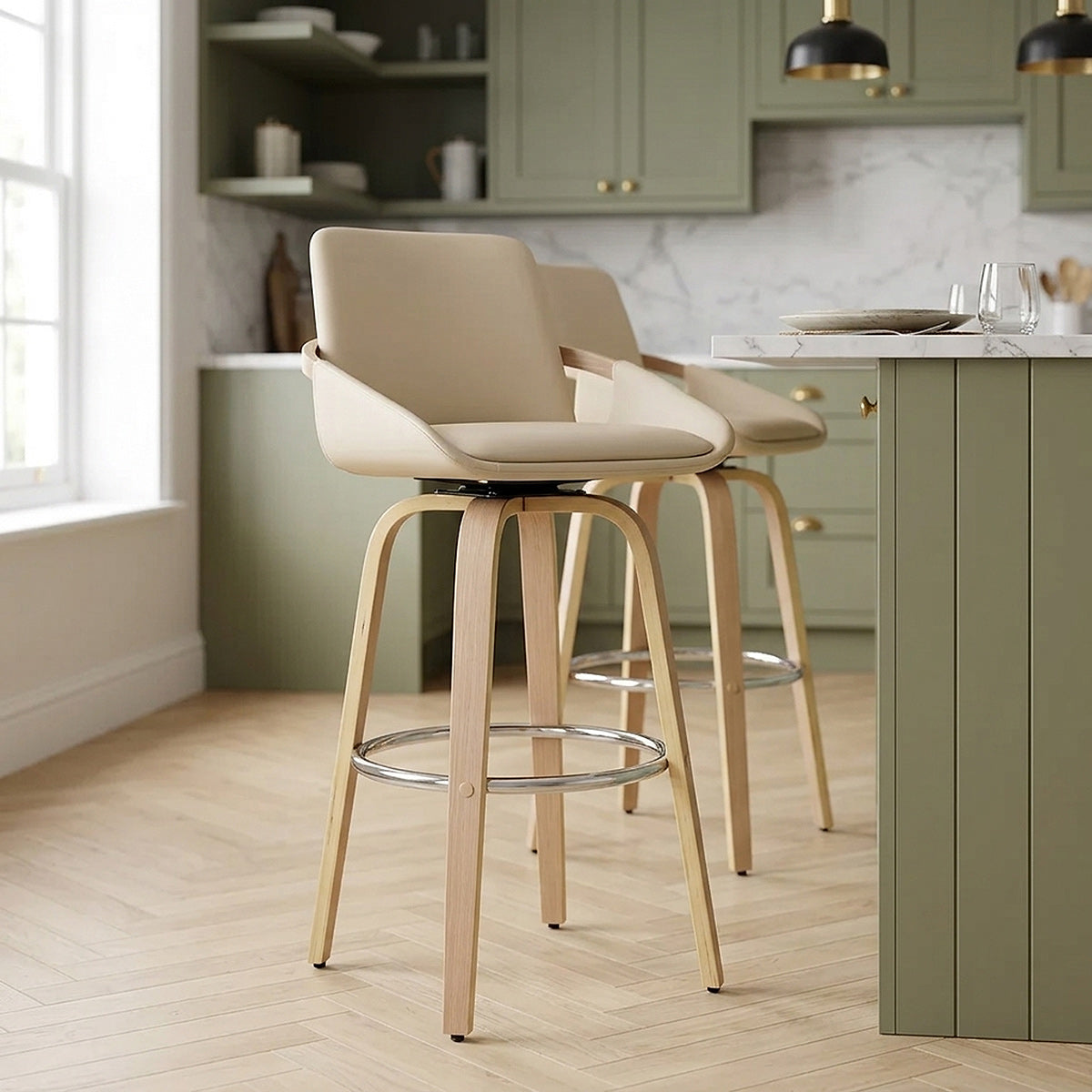 Kunstleder Barhocker - Ohio Beige