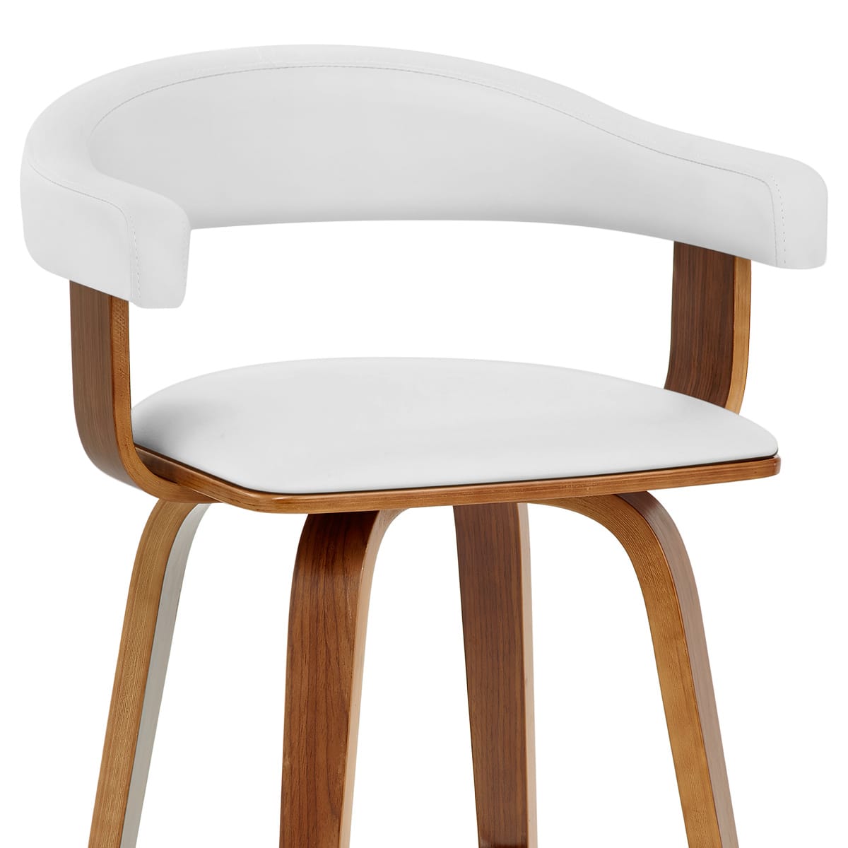 Sgabello Ecopelle Legno - Ontario Bianco