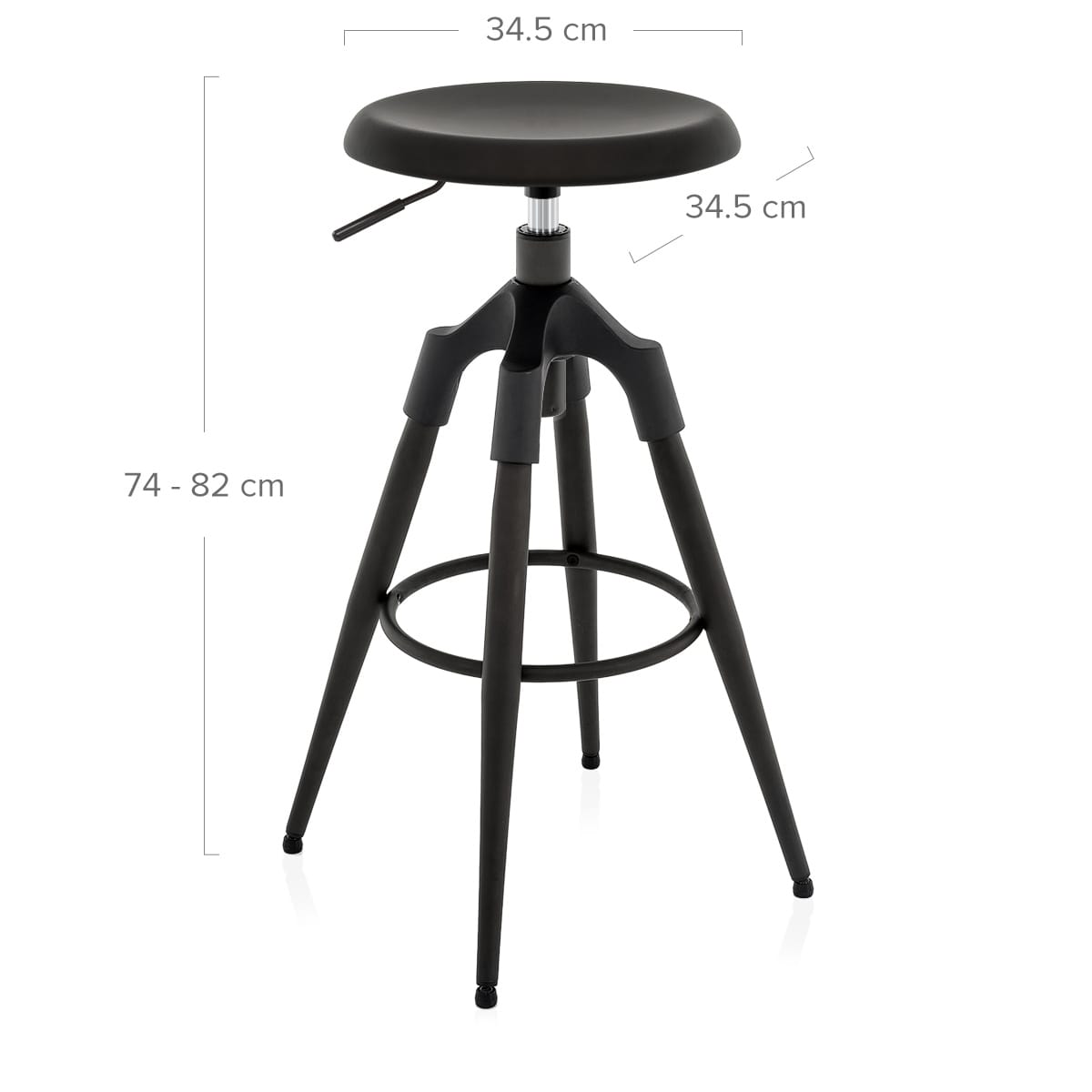 Barhocker Metall - Onyx Schwarz