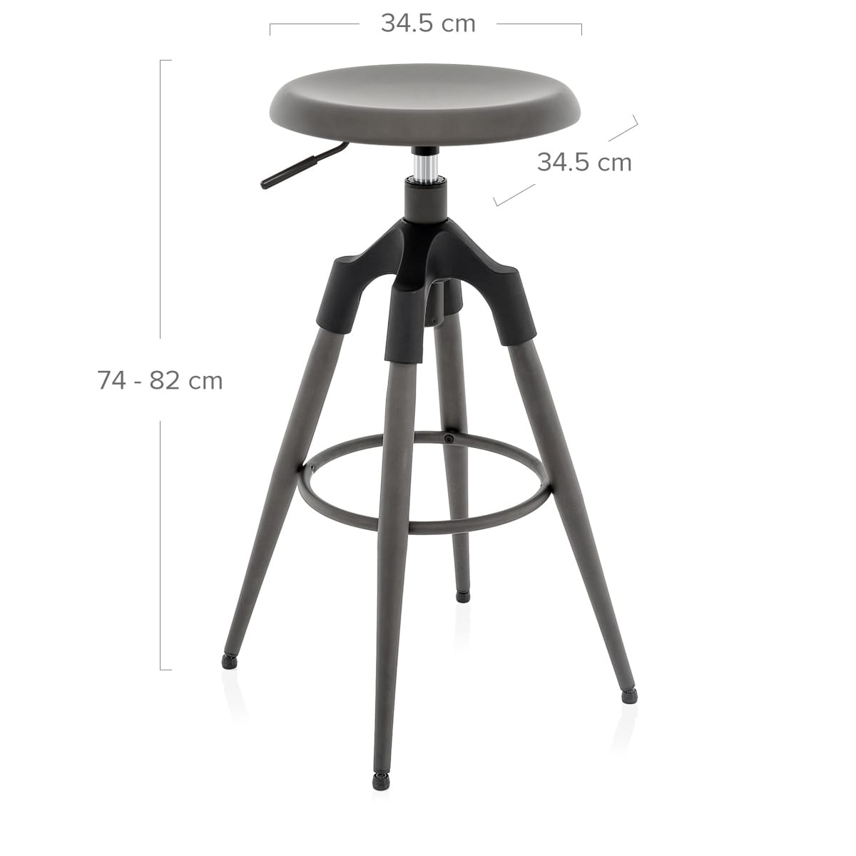 Barhocker Metall - Onyx Grau