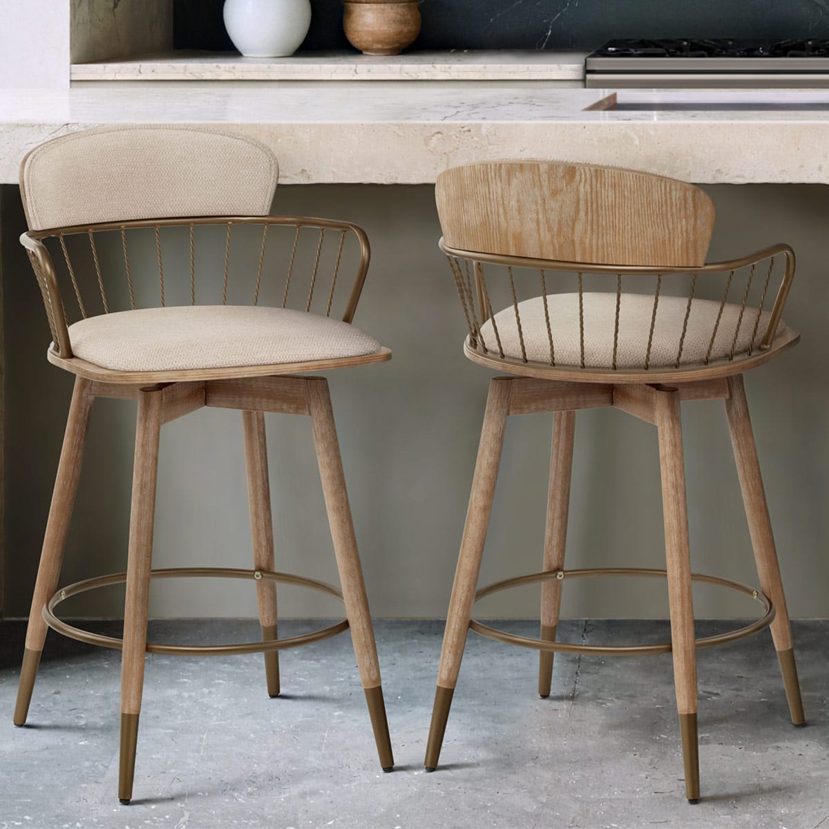 Stoffbarhocker - Opera Beige