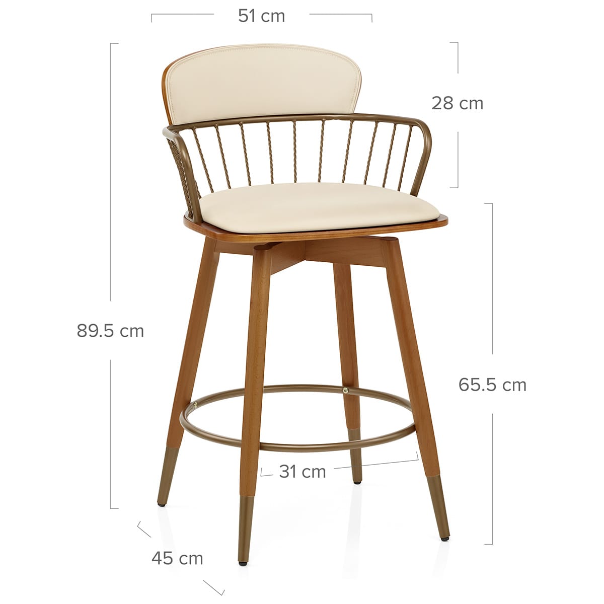 Holzbarhocker Kunstleder - Opera Beige