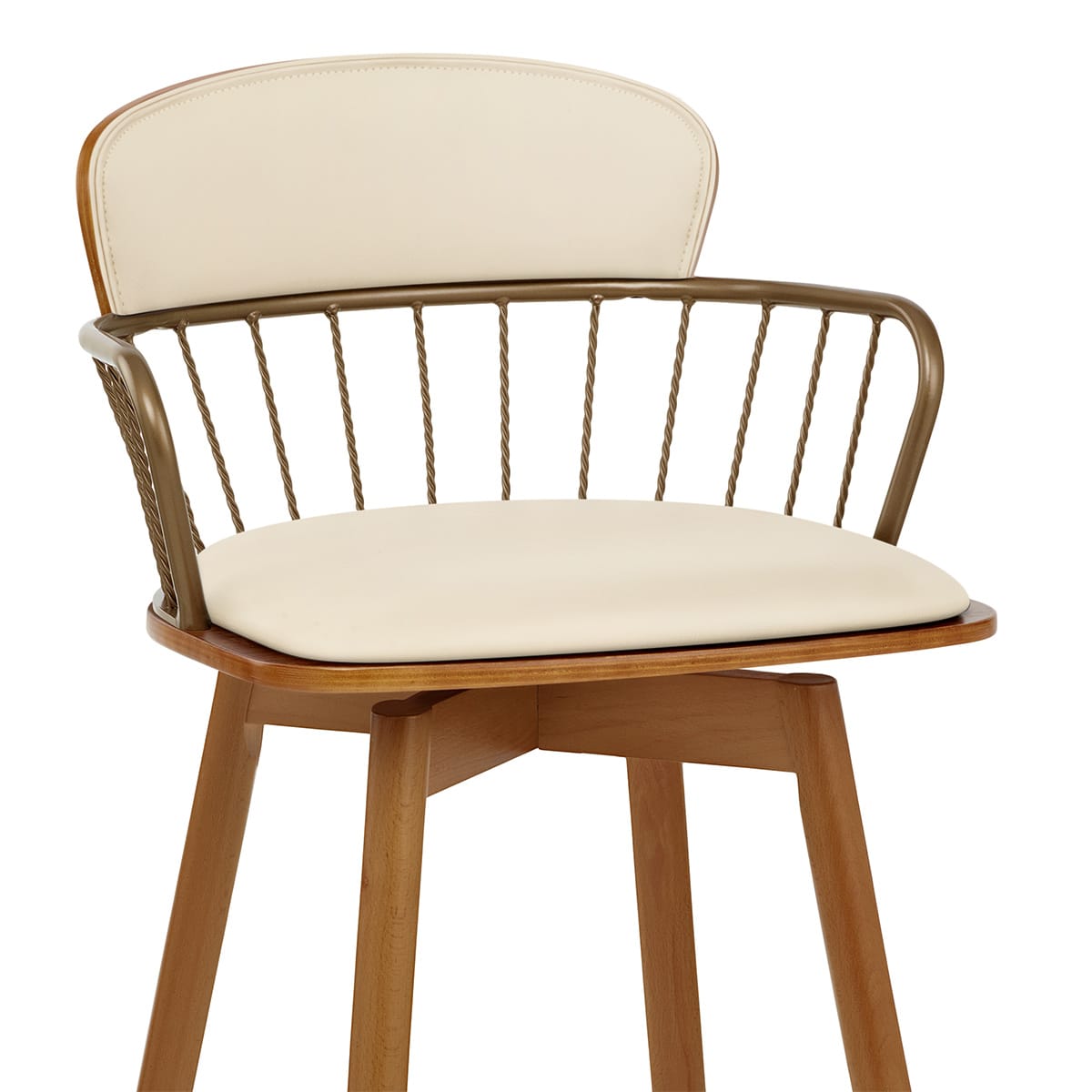 Holzbarhocker Kunstleder - Opera Beige