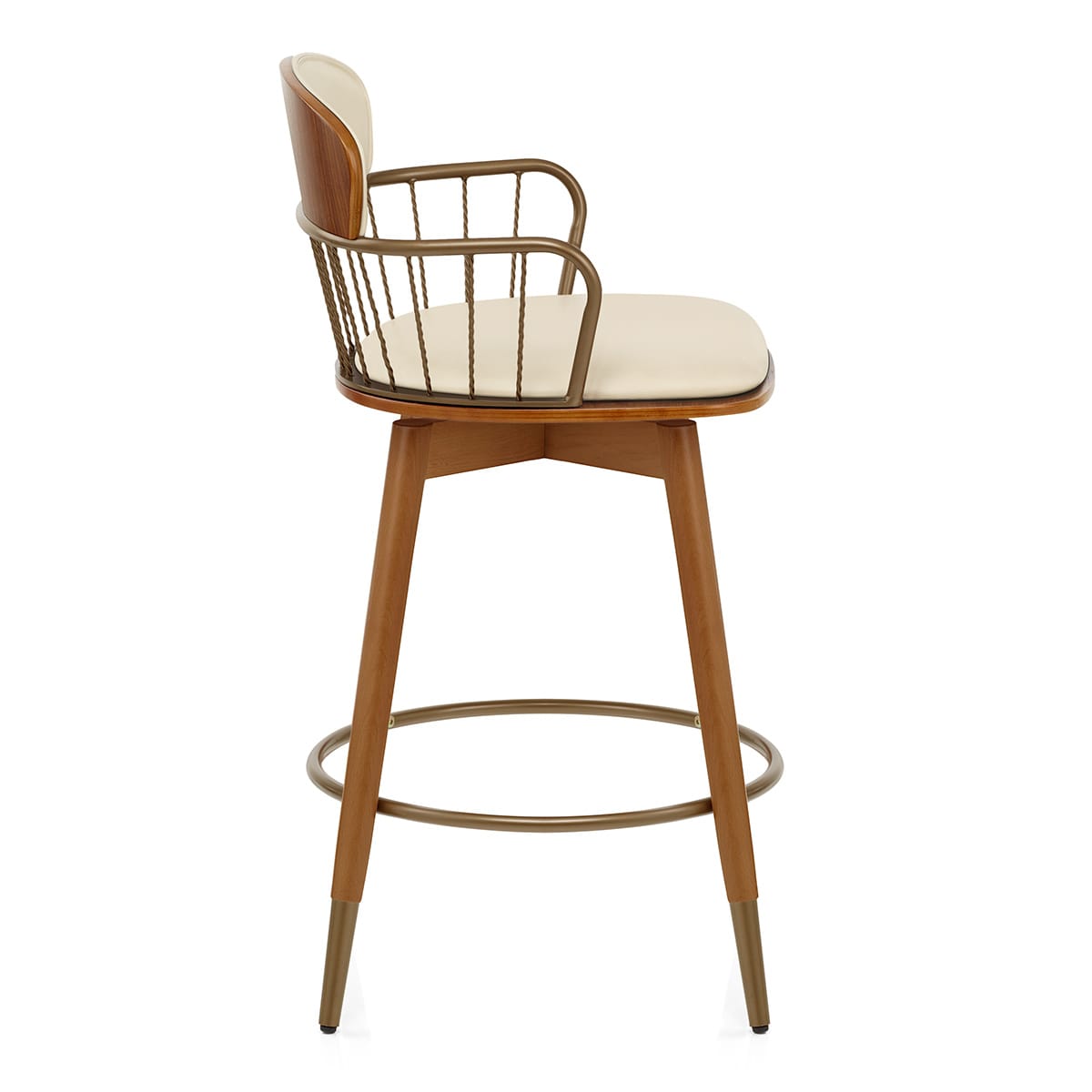 Holzbarhocker Kunstleder - Opera Beige