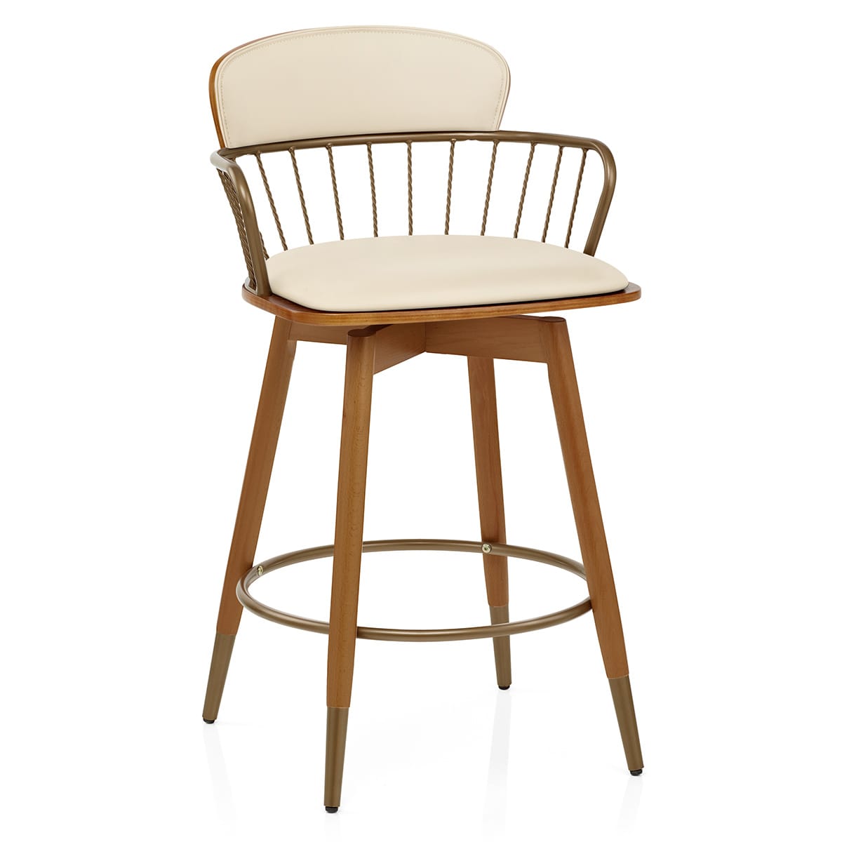 Holzbarhocker Kunstleder - Opera Beige