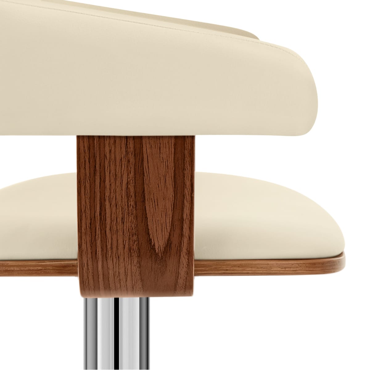 Sgabello Ecopelle Cromato - Orlando Crema