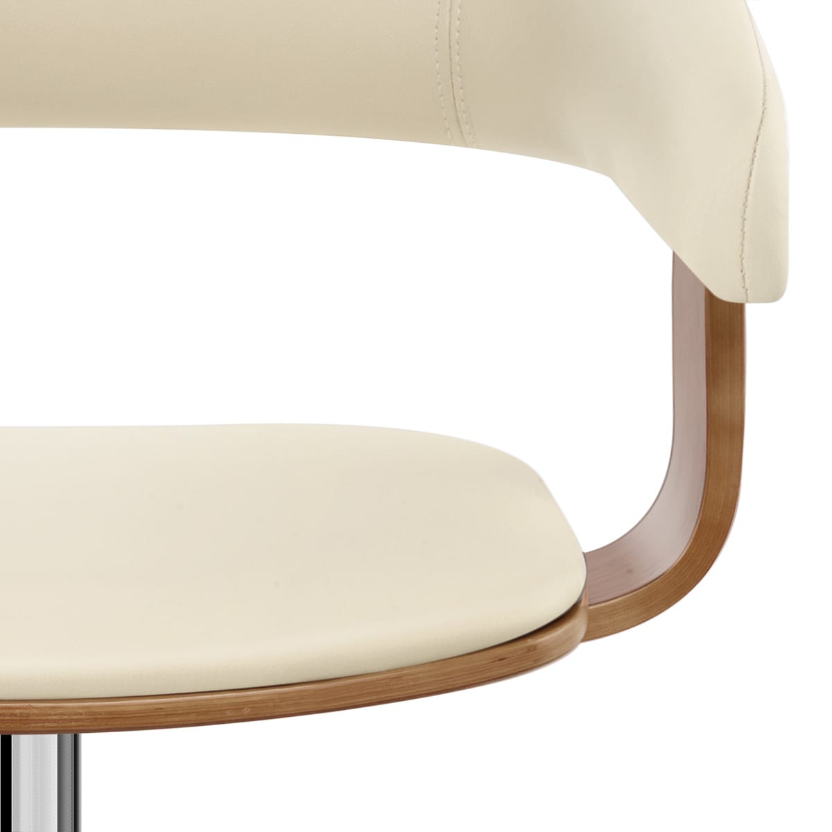 Sgabello Ecopelle Cromato - Orlando Crema