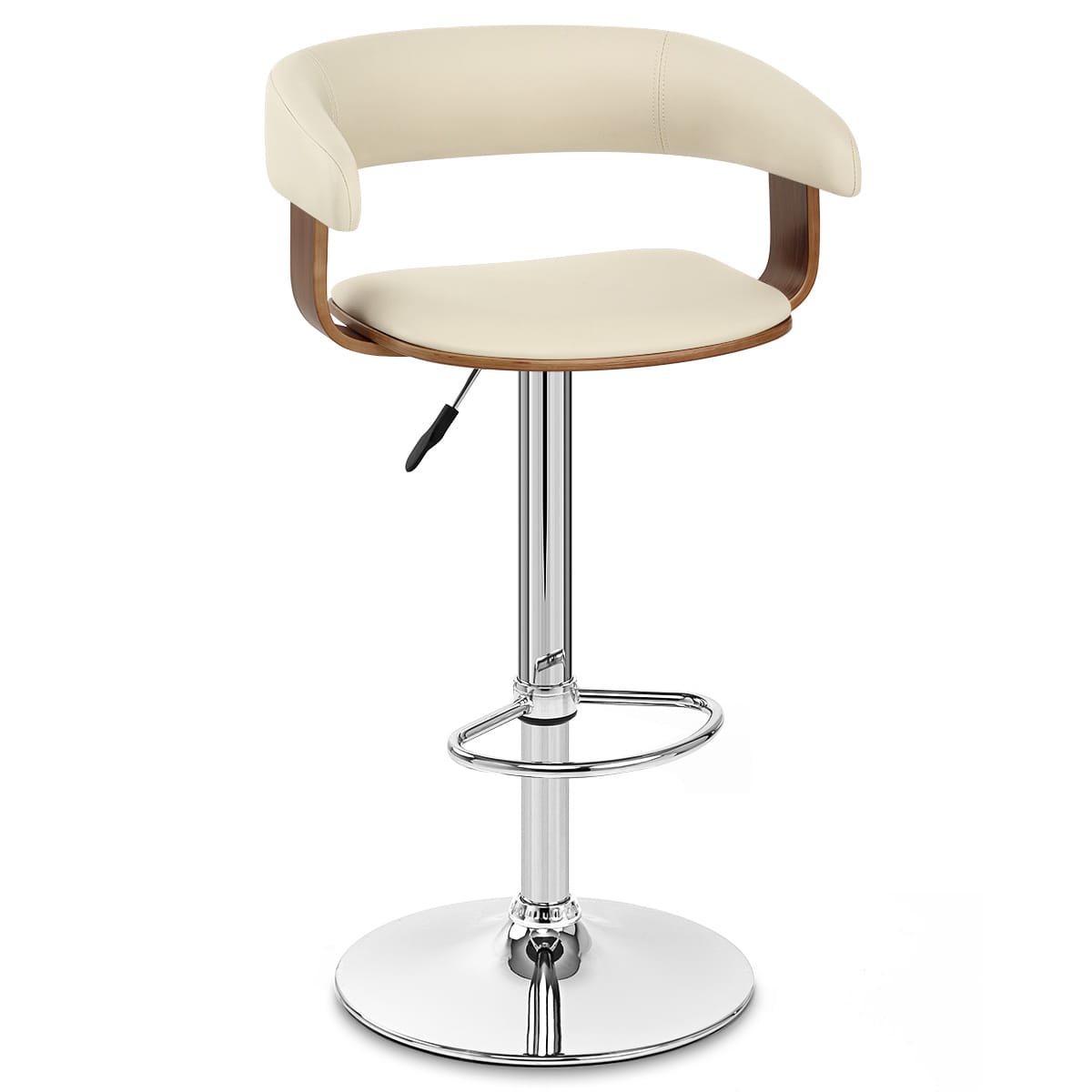 Sgabello Ecopelle Cromato - Orlando Crema