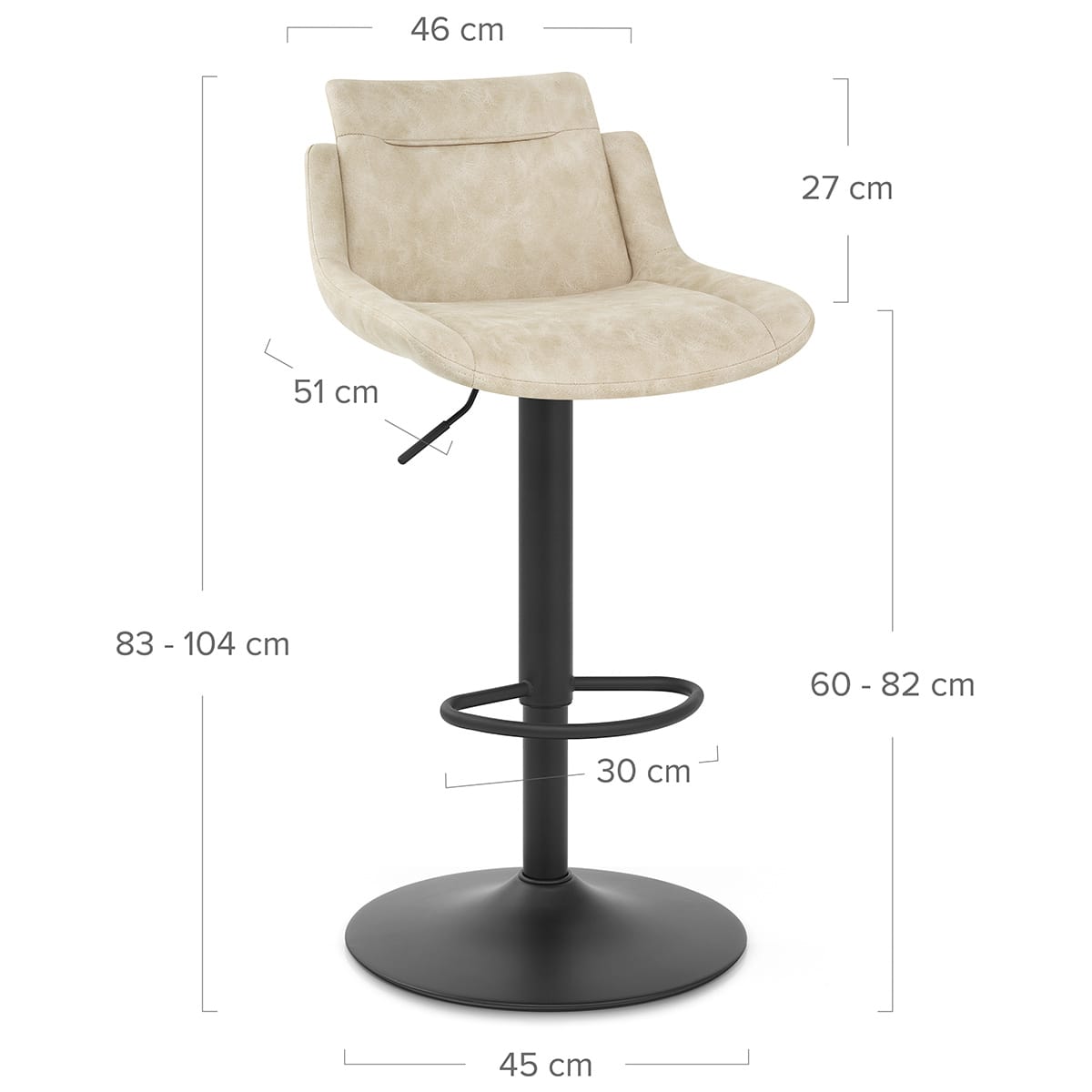Barhocker Kunstleder - Pablo Beige