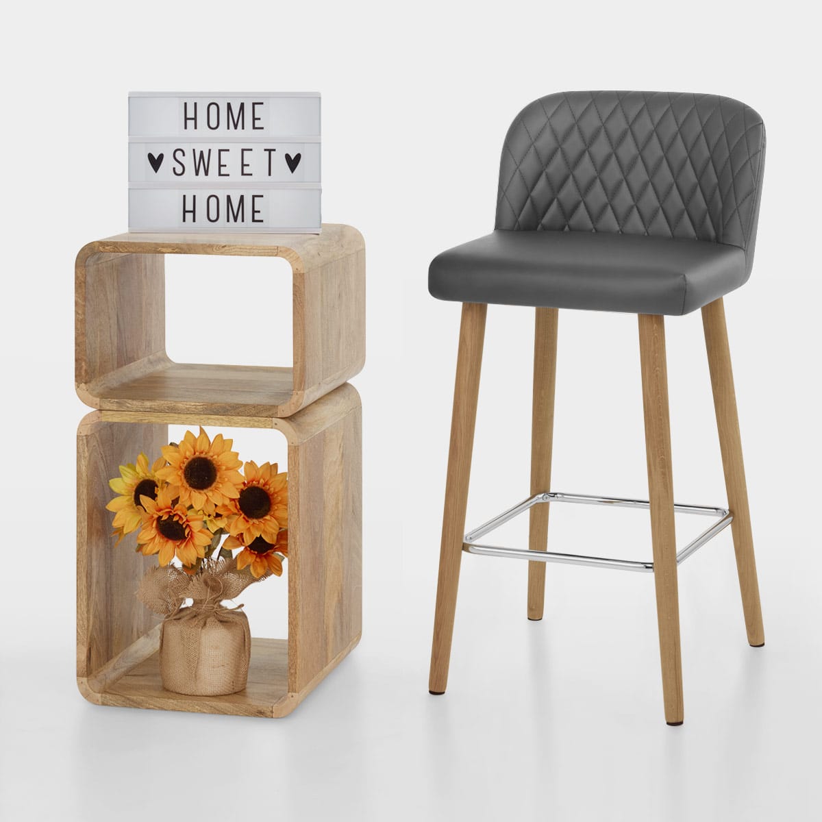 Barhocker Holz - Pacific Grau