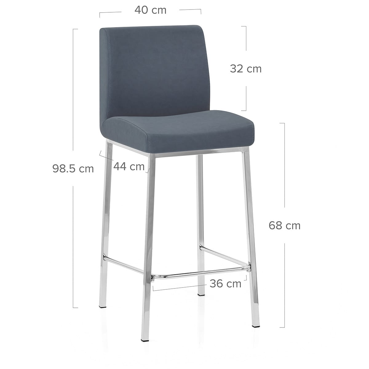 Kunstleder Barhocker Chrom - Pacino Blau
