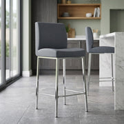 Kunstleder Barhocker Chrom - Pacino Blau