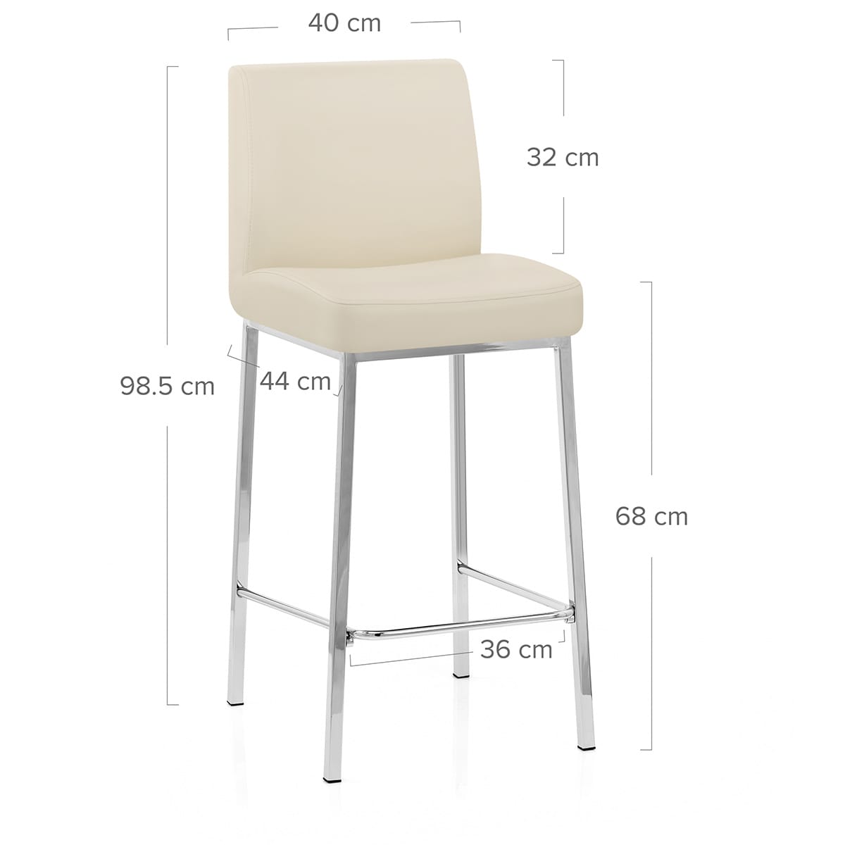 Kunstleder Barhocker Chrom - Pacino Beige