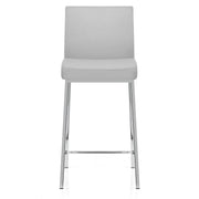 Sgabello Ecopelle Cromato - Pacino Grigio