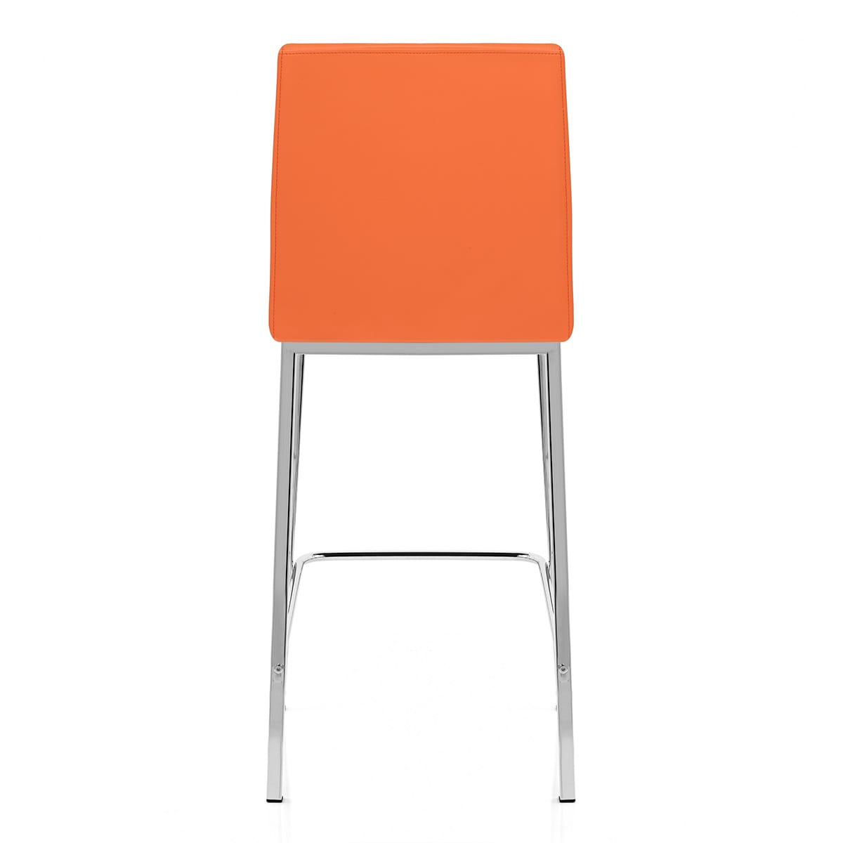 Sgabello Ecopelle Cromato - Pacino Arancione