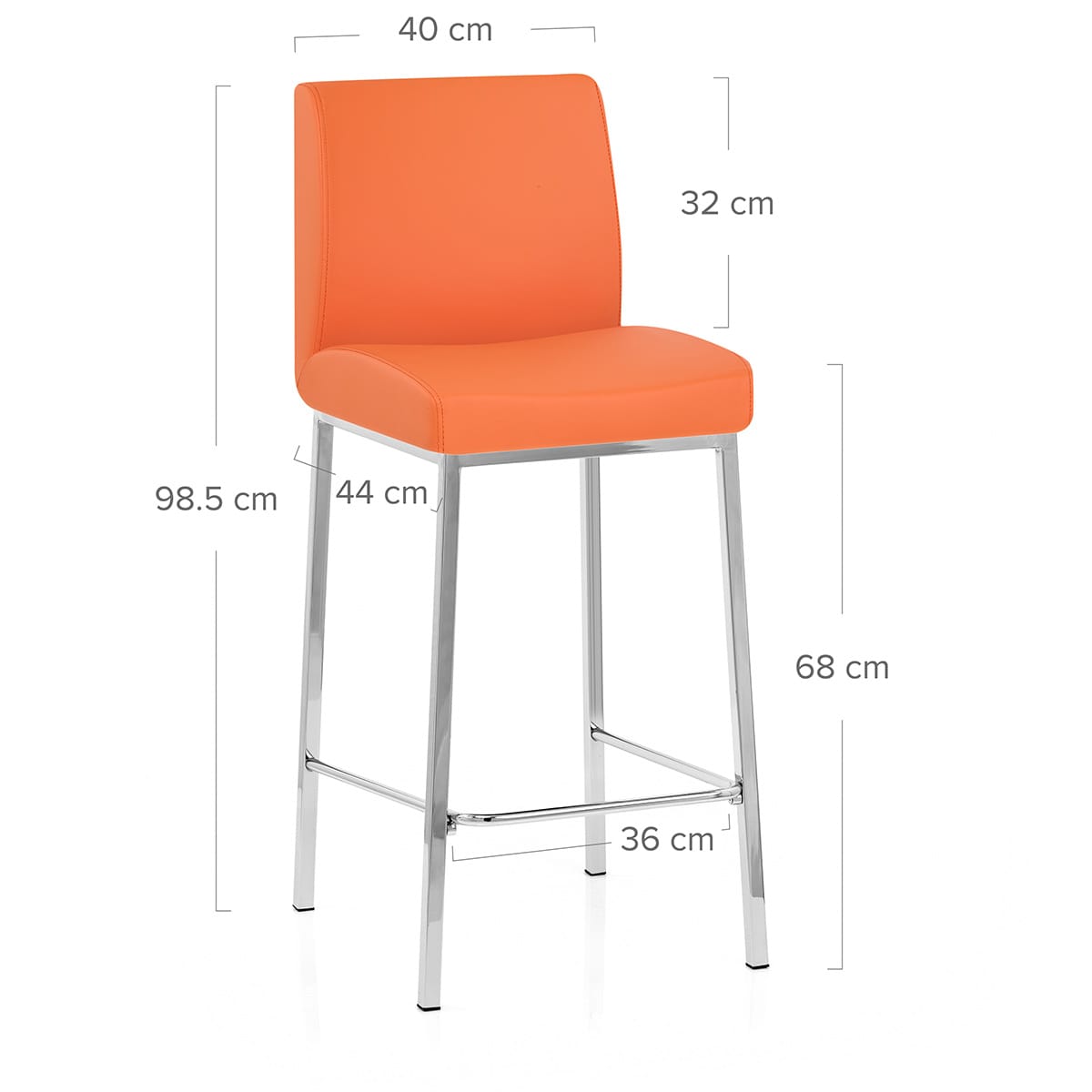 Sgabello Ecopelle Cromato - Pacino Arancione