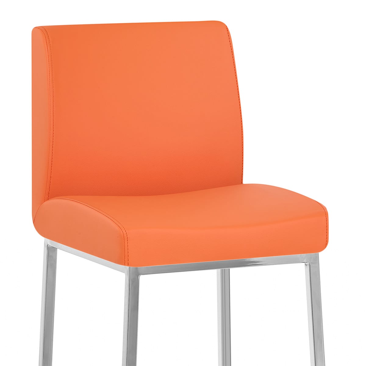 Sgabello Ecopelle Cromato - Pacino Arancione