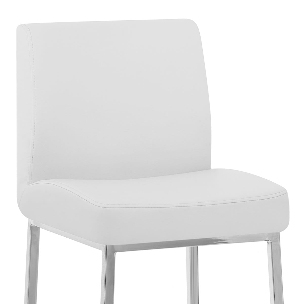 Sgabello Ecopelle Cromato - Pacino Bianco