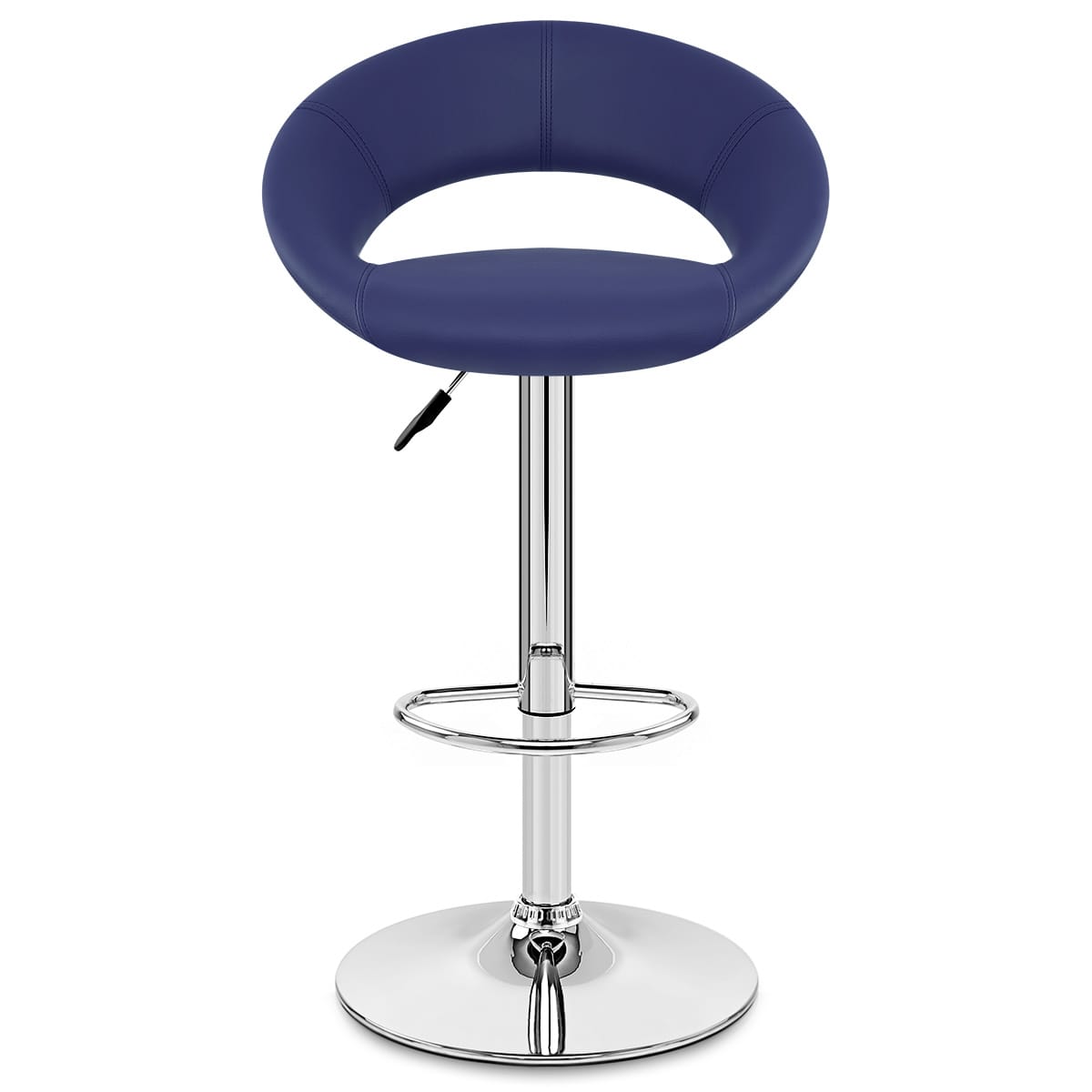 Kunstleder Barhocker Chrom - Crescent Blau