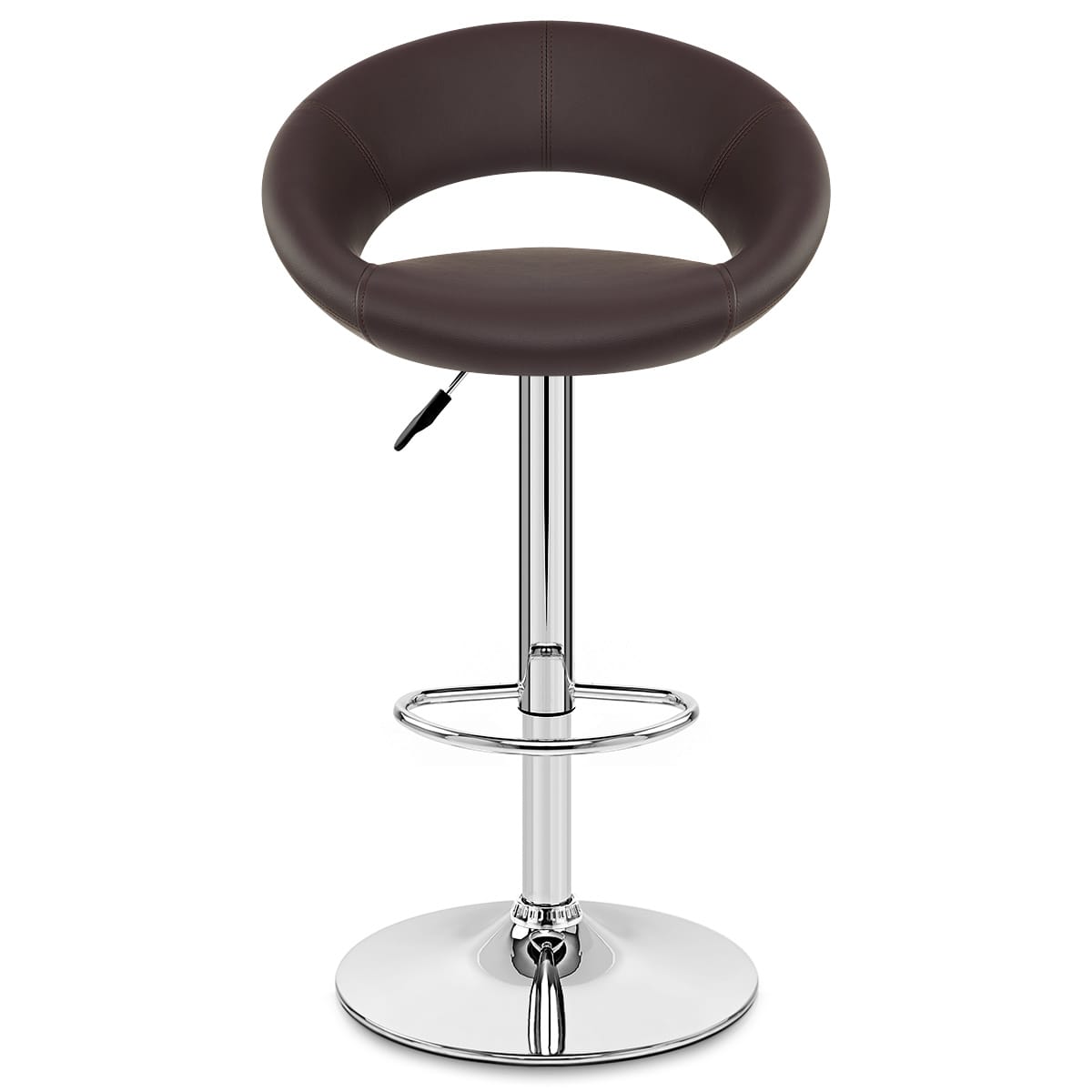 Kunstleder Barhocker Chrom - Crescent Braun