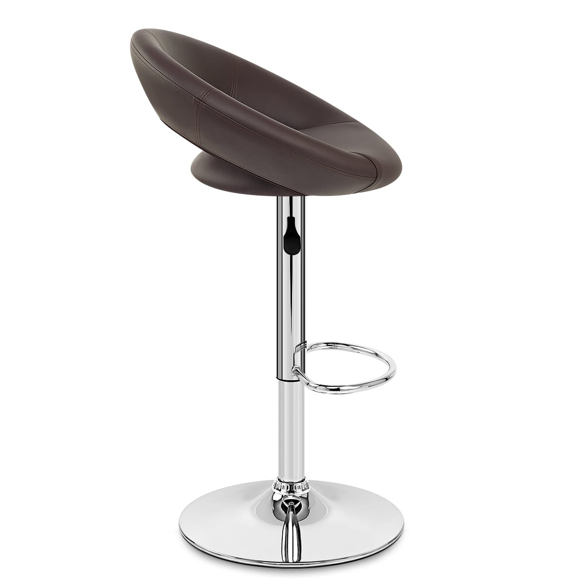 Kunstleder Barhocker Chrom - Crescent Braun