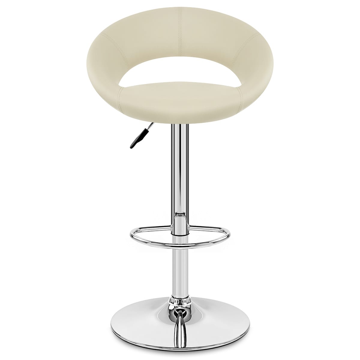 Kunstleder Barhocker Chrom - Crescent Beige